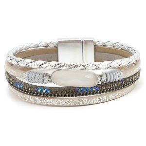 Silver multi layered bracelet